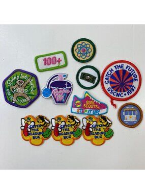 Girl Scouts Assorted Embroidered Iron-On Patches Lot Of 10